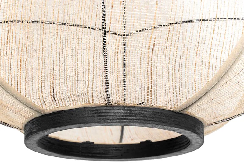 Oosterse hanglamp bruin stof 48 cm - Rob