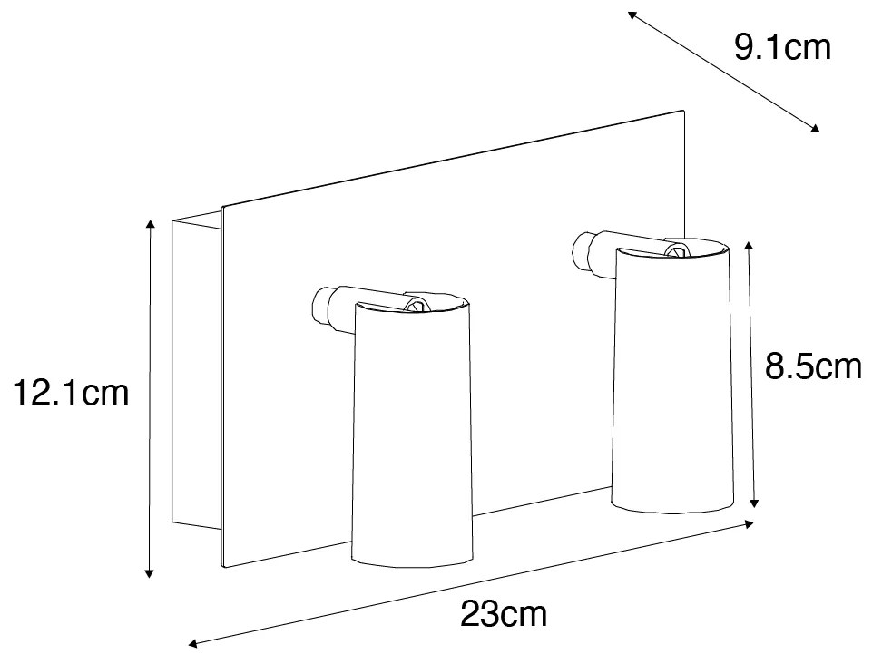 Moderne buiten wandlamp zwart incl. LED 2-lichts IP54 - Simon