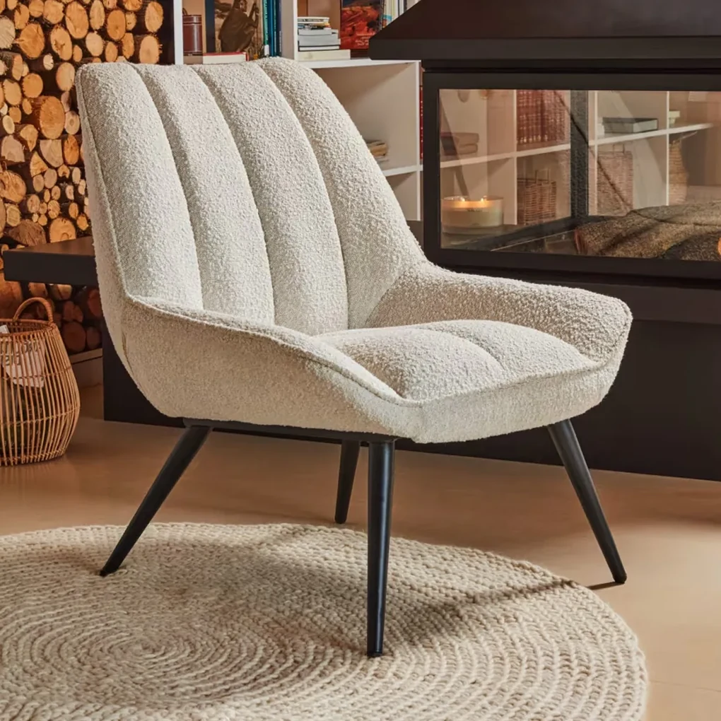 Kave Home Marlina Witte Boucle Fauteuil
