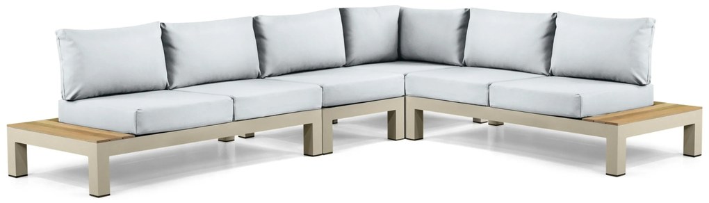 Loungeset 6 personen Aluminium/Teak Taupe Lifestyle Garden Furniture Vittoria