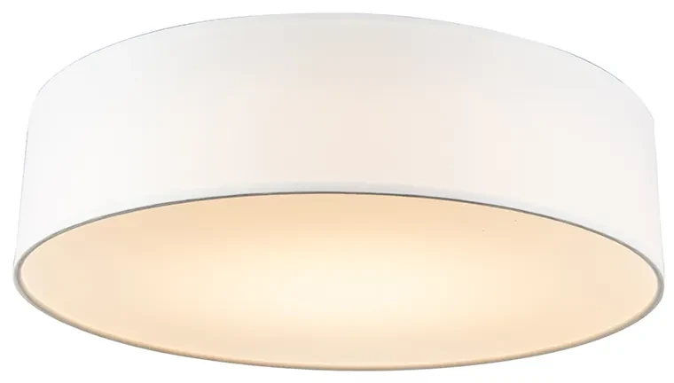Stoffen Plafondlamp wit 40 cm incl. LED - Drum LED Modern rond Binnenverlichting Lamp