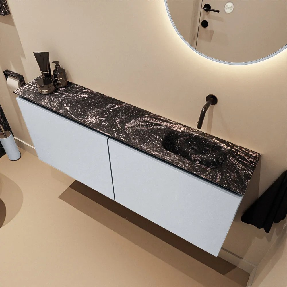 Mondiaz Ture DLux toiletmeubel 120cm clay met wastafel lava rechts zonder kraangat