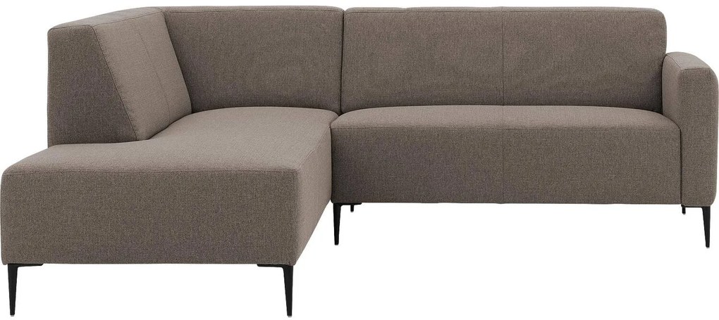 Goossens  Key West bruin, stof, 2-zits, modern design met ligelement links
