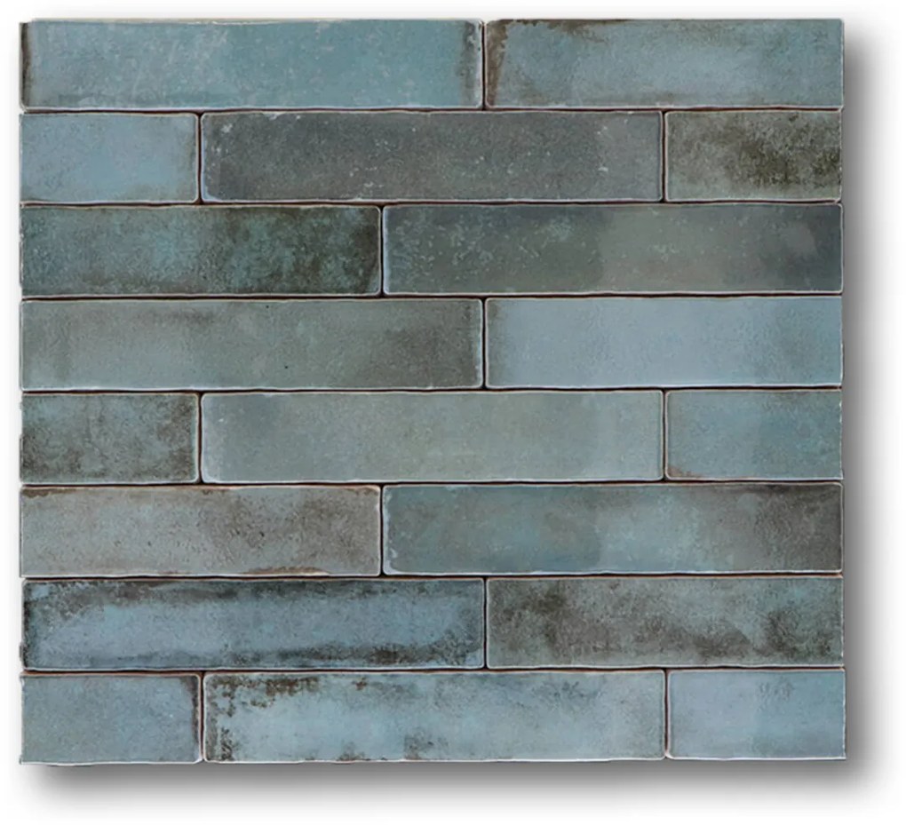 Hoogglans Handvorm Wandtegel 5x25 Cm Samosir Blauw A455