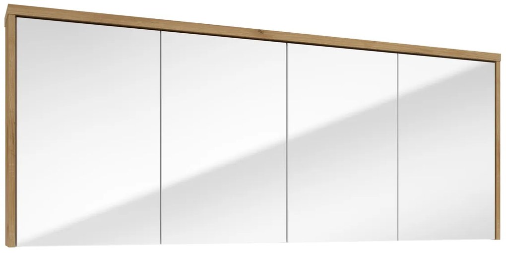 Fontana Basic spiegelkast 157cm met 4 deuren warm eiken