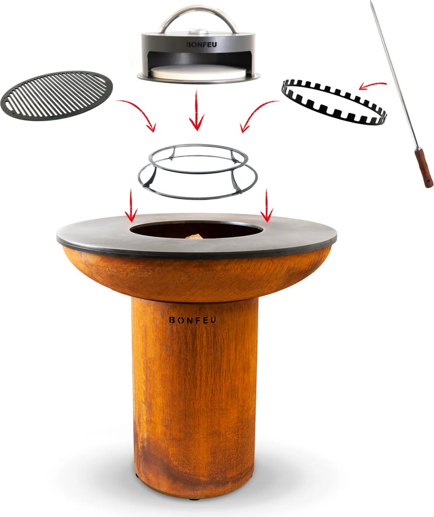 BonFeu Plancha BBQ BonBiza XL Gesloten – 100x100 cm – Cortenstaal