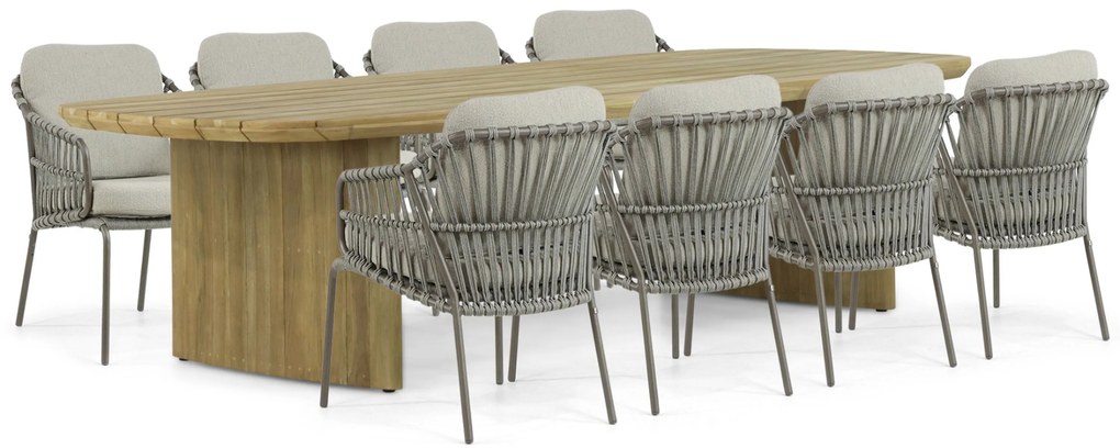 Tuinset 8 personen  Aluminium/rope Taupe 4 Seasons Outdoor Capalbio/Falcon