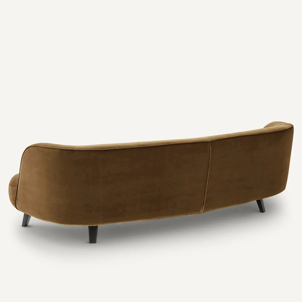 5-zits fluwelen bank, Rosebury, ontwerp Emmanuel Gallina