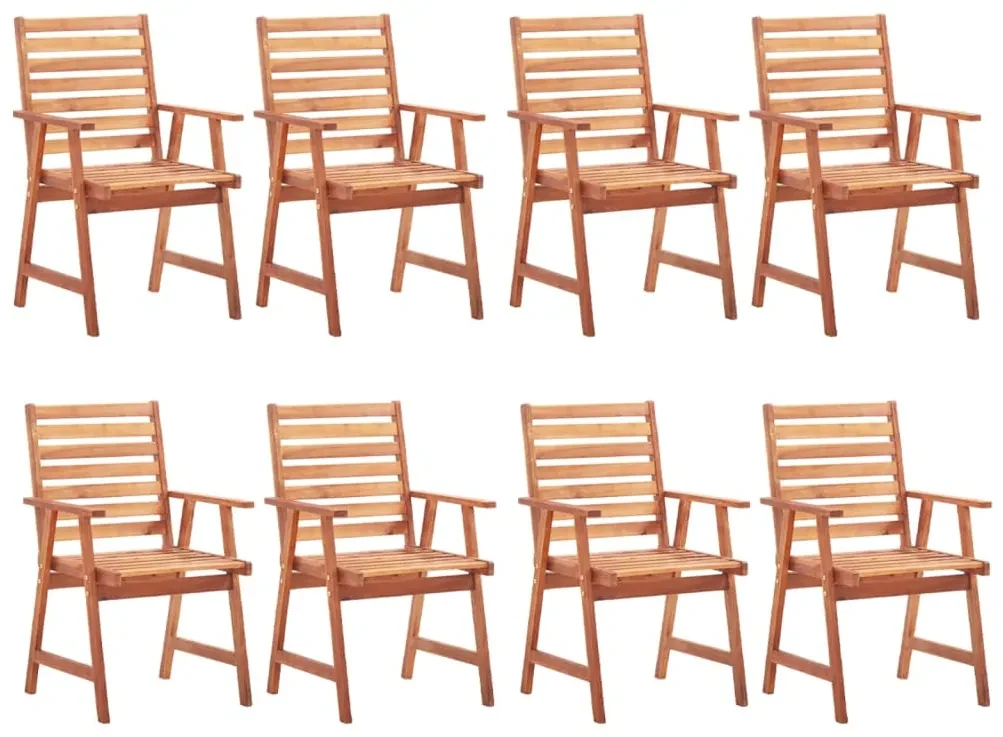 vidaXL Tuinstoelen 8 st met kussens massief acaciahout