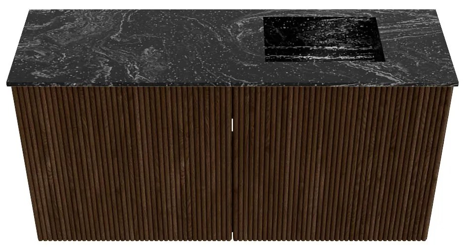 Mondiaz Joya DLux 80cm toiletmeubel walnut met wastafel faye rechts 1 kraangat lava