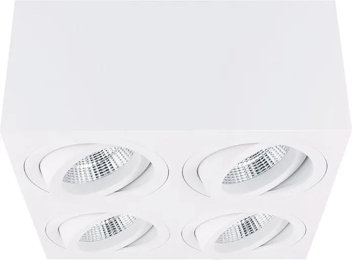 Yphix Palermo Opbouwspot - Vierkant - 4 Lichtpunten - Kantelbaar - 160x160mm - Wit | LEDdirect.nl