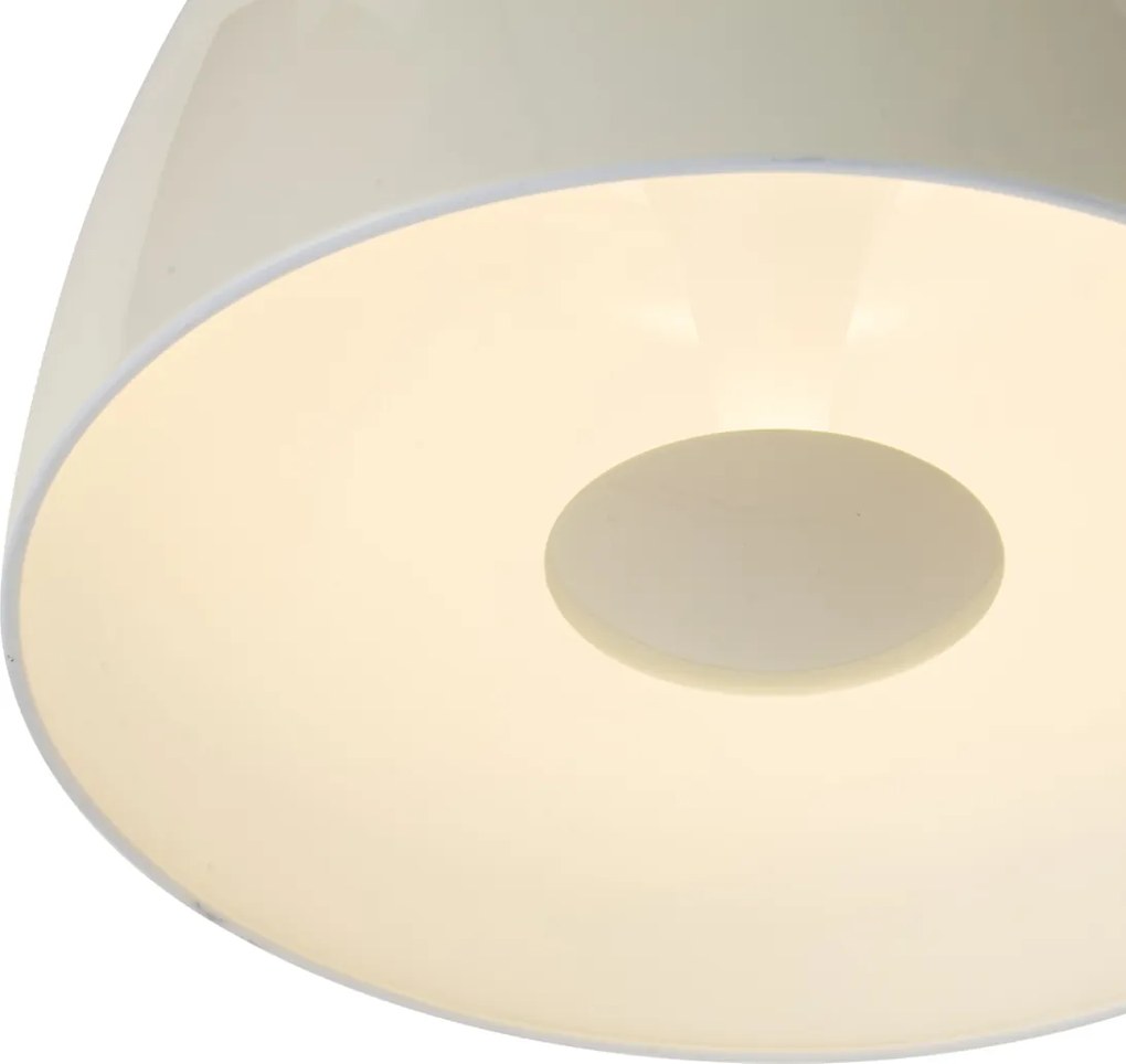 Retro plafondlamp beige met witte binnenkant incl. LED 3-staps dimbaar - Vera