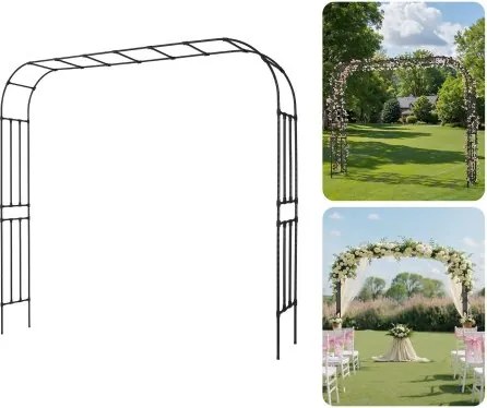 VEVOR Tuinboog, 2400x3200x400 mm Rozenboog, Trellis, Klimhulp, Metalen Boog, Stabiele Rozenboog voor Buitengebruik met Staanders, Ideaal voor Tuin, Gazon, Bruiloftsfeestdecoratie