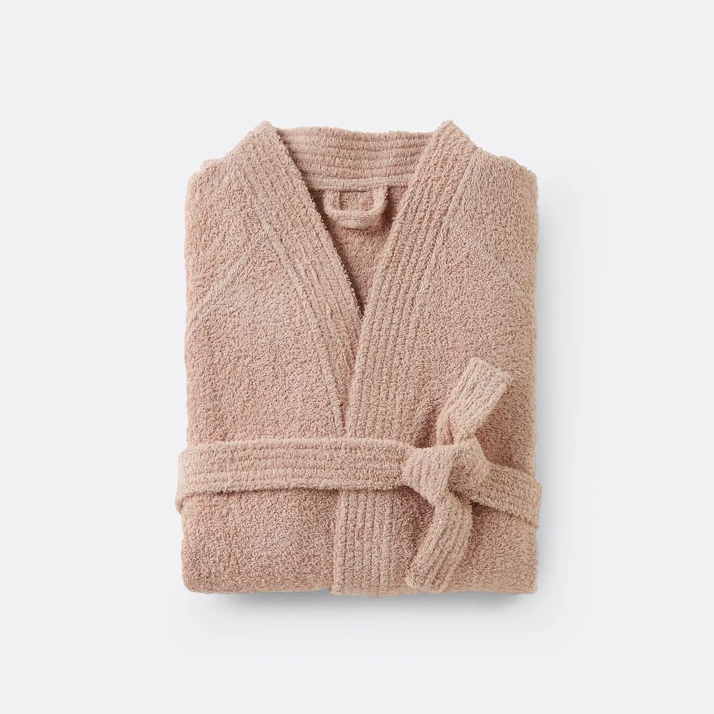 Badjas in badstof, kimono kraag, 450g/m², Haxel
