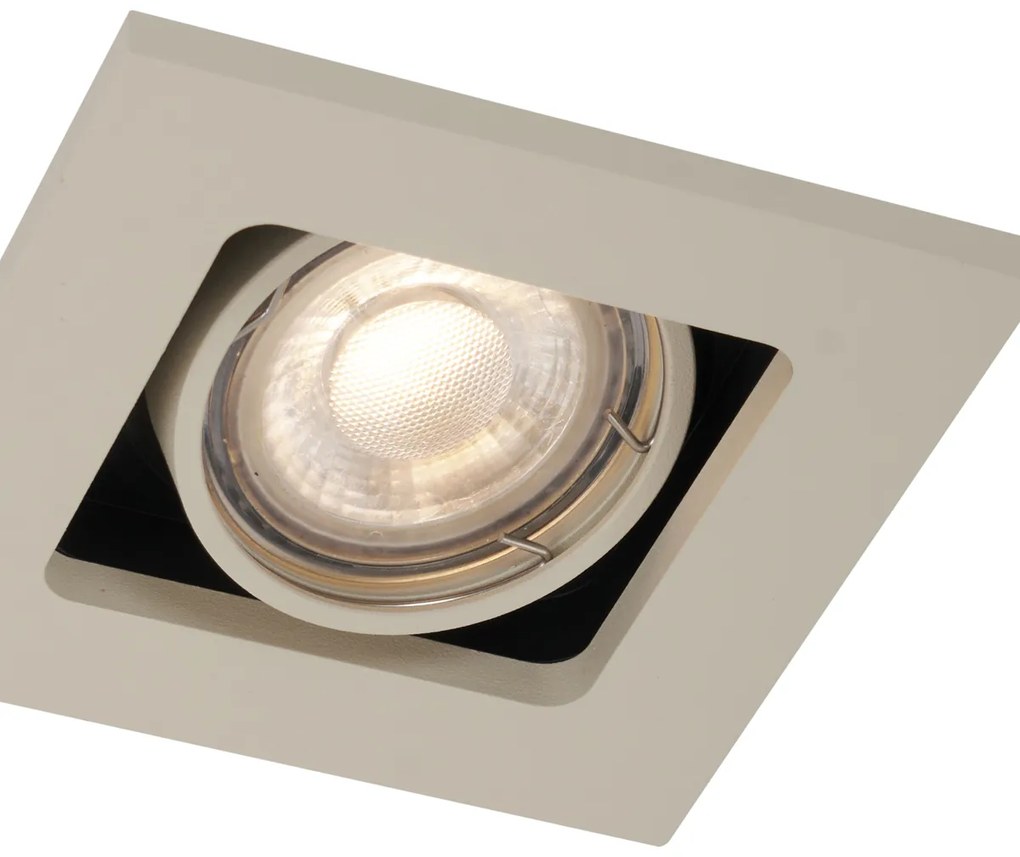 Set van 6 Moderne inbouwspot beige GU10 50mm draai- en kantelbaar - Qure GU10 Scandinavisch Binnenverlichting Lamp