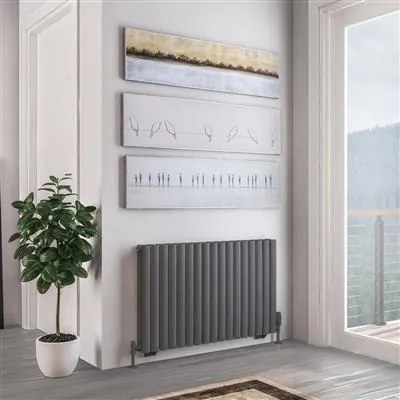 Eastbrook Tunstall dubbele radiator 100x60cm 1391W antraciet