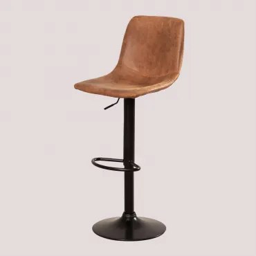 Set Van 2 Verstelbare Hoge Krukken In Kunstleer Ody Kameel Vintage - Sklum