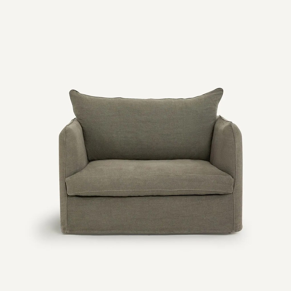 Fauteuil XL in dik stonewashed linnen, Neo Chiquito