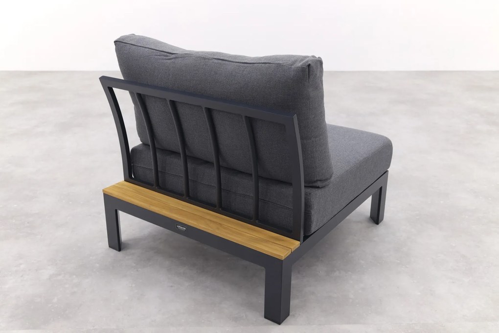 Avalounge center module - aluminium/teak - Op=Op
