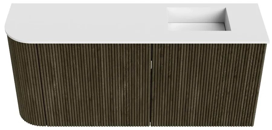 Mondiaz Joya 90cm toiletmeubel ronding links shadow met wastafel faye rechts zonder kraangat talc