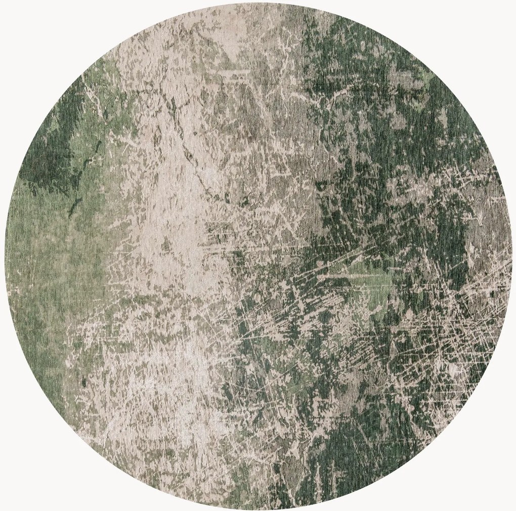 Rond jacquard in- & outdoor vloerkleed Cracks, wasbaar