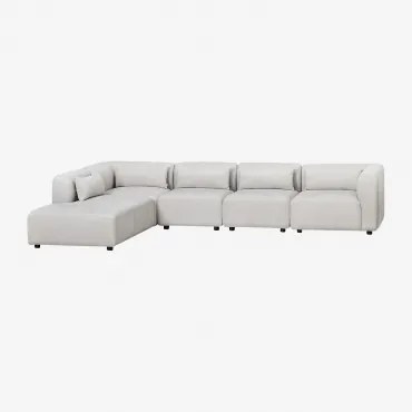 5-delige Modulaire Bank Met Linker Divan Fogler Stof Lichtgrijze - Sklum