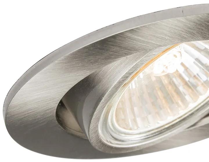 Set van 10 inbouwspots staal kantelbaar - Cisco Design, Modern GU10 rond Binnenverlichting Lamp