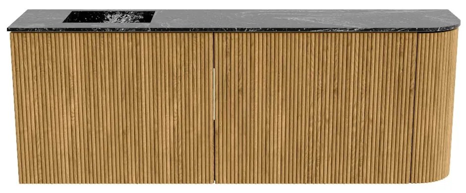Mondiaz Joya DLux 110cm toiletmeubel ronding rechts oak met wastafel faye links zonder kraangat lava