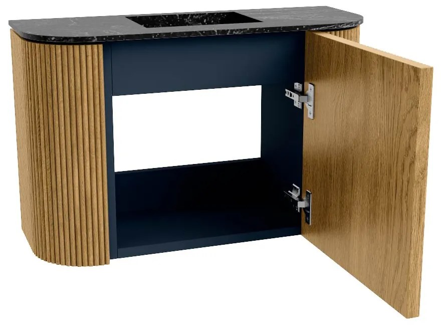 Mondiaz Joya DLux 65cm toiletmeubel ronding links/rechts oak met wastafel faye midden zonder kraangat lava