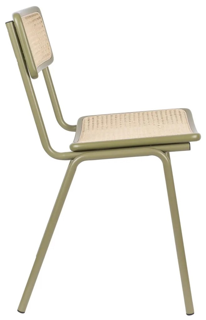 Zuiver Jort Rotan Eetkamerstoel Retro Groen
