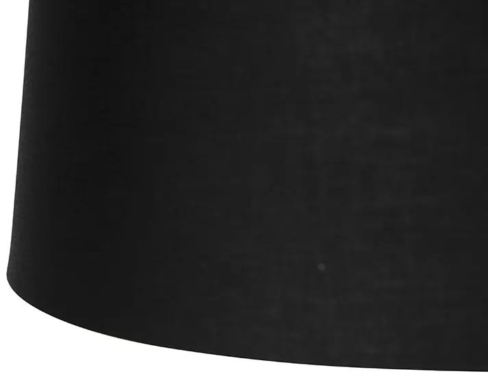Eettafel / Eetkamer Hanglamp zwart met katoenen kappen zwart met goud 35 cm 2-lichts - Blitz Modern E27 cilinder / rond rond Binnenverlichting Lamp