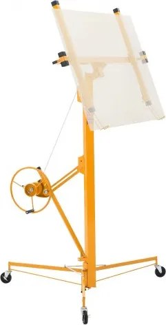 VEVOR Gipsplaatlifter met verstelbare telescopische arm, 68 kg draagvermogen, 4877 mm hoogte, gipsplaatlifter, paneellifter, takel, gereedschap, voor plafond- en wandmontage (geel)