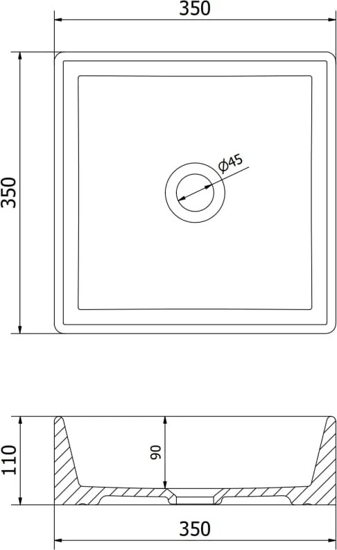 Mexen Goya opbouwwastafel 35 x 35 cm, wit - 22183500