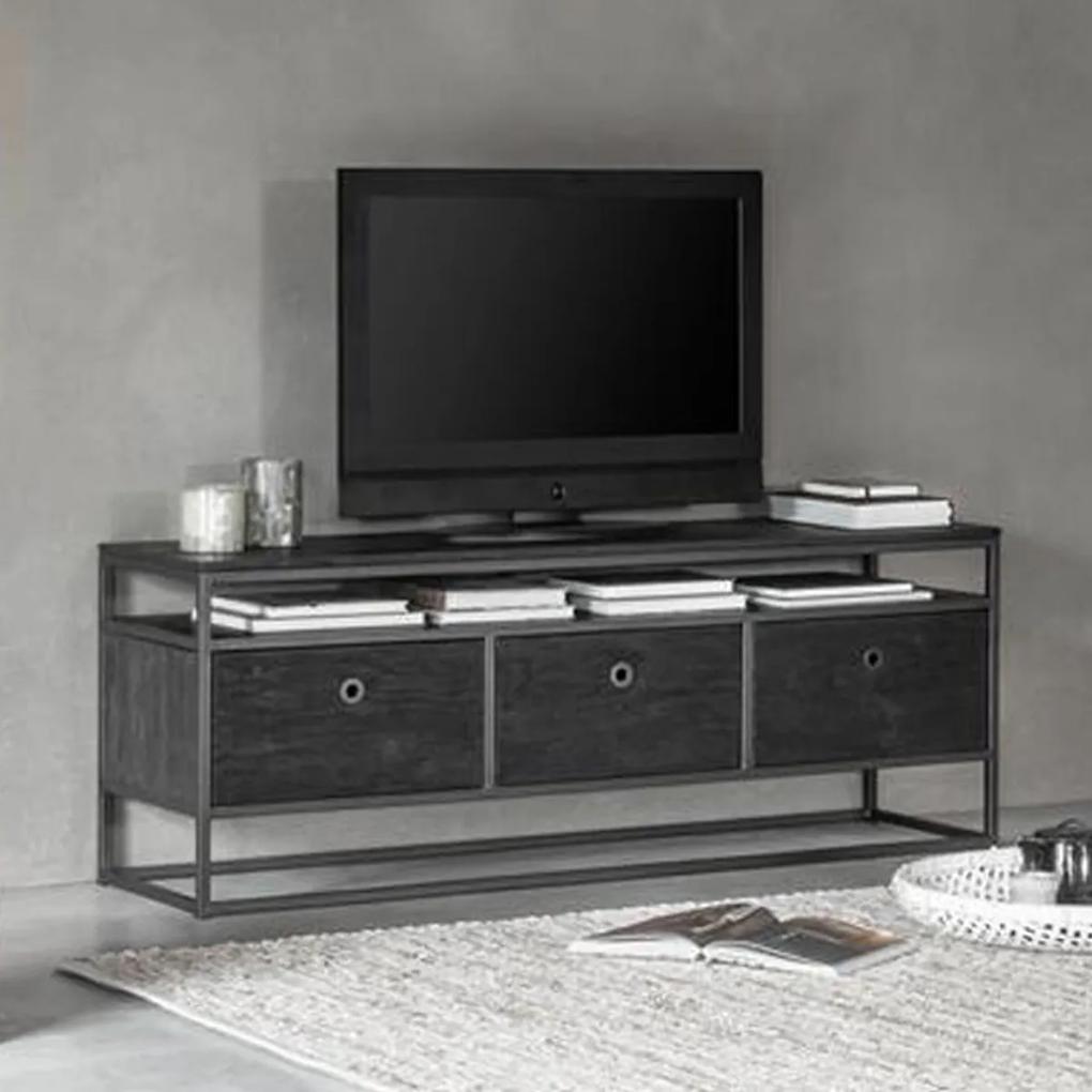 D-Bodhi Tuareg Black TV-meubel Zwart Teak 150 Cm - 150x40x55cm.
