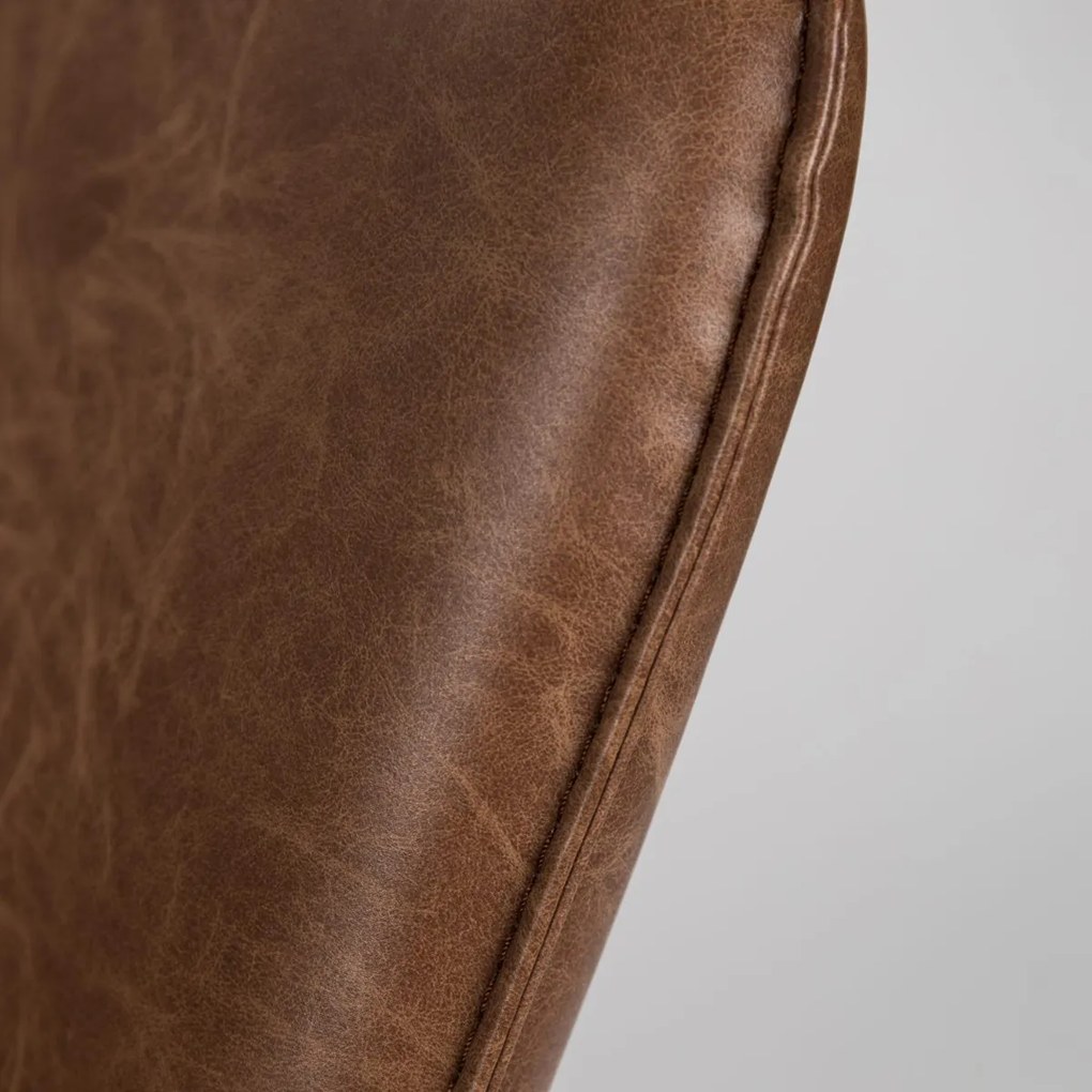 Lederen Retro Fauteuil Bruin