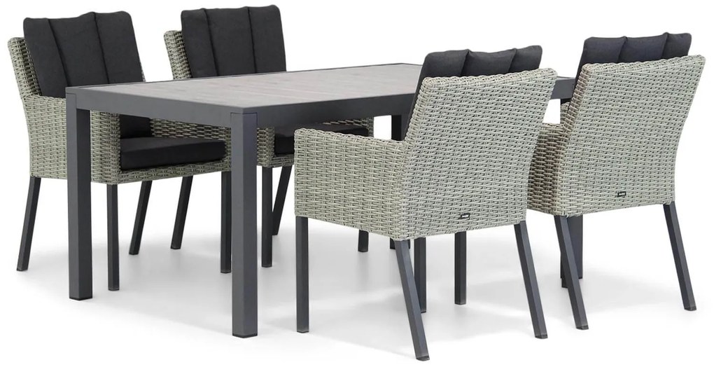 Tuinset 4 personen 164 cm Wicker/Aluminium Grijs Garden Collections Oxbow/Residence