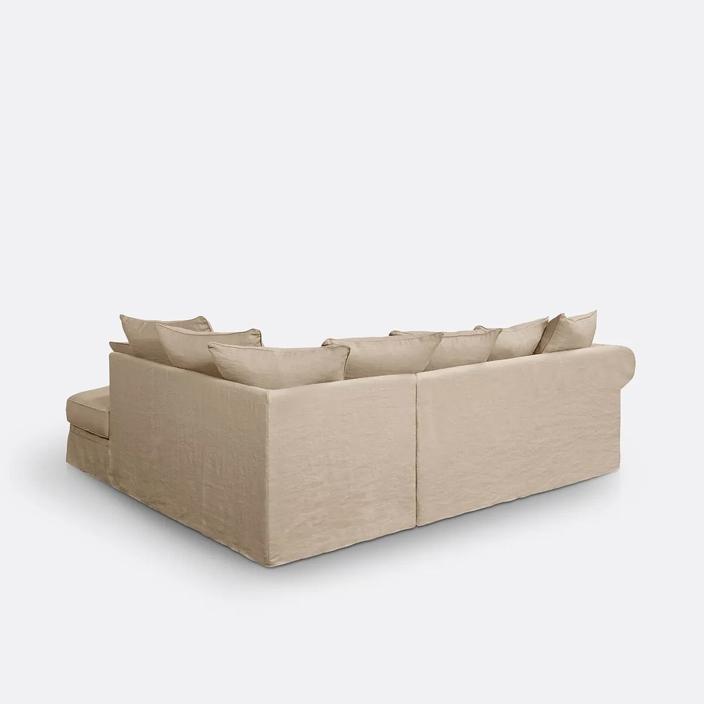 Hoekbank van dik linnen met afneembare hoezen, ADELIA