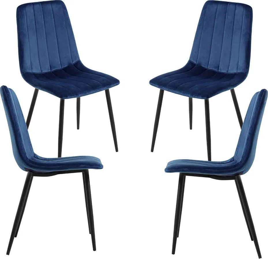 Set 4 Liny Fluwelen Stoelen