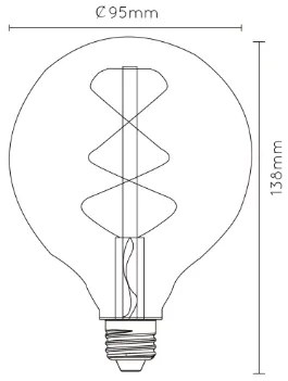 Lucide Bulb dimbare LED lamp 5W E27 2200K 9.5cm