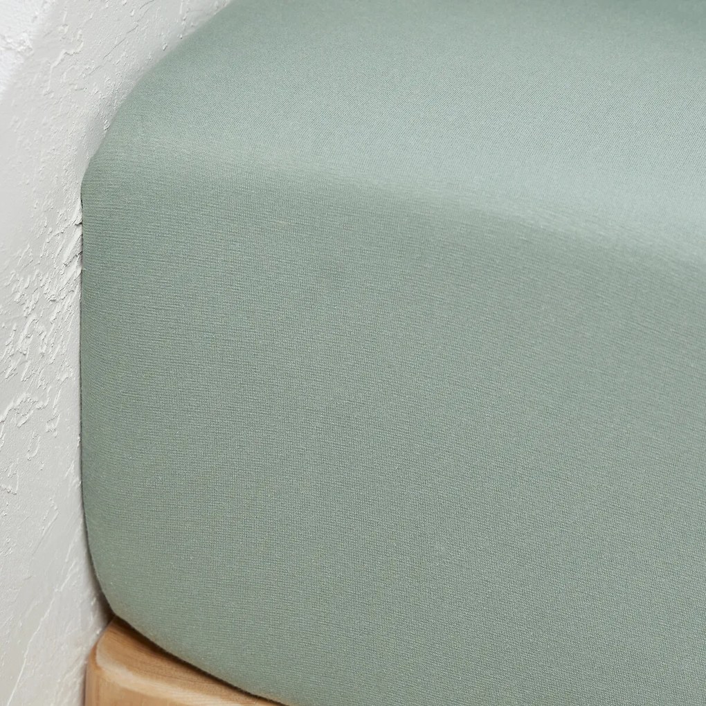 Hoeslaken in jersey 30% recycled katoen, omslag 25 cm