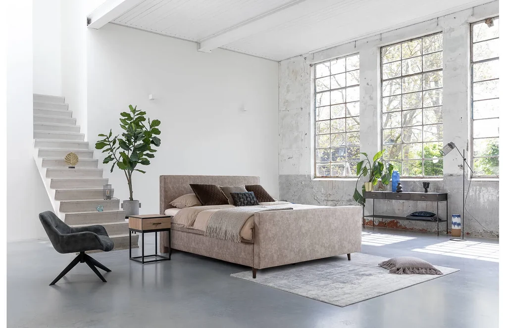Goossens Boxspring Compleet Forma Frame, Vlak 160 x 200 cm(=2x 80 x 200 cm)+ hoofdb.+vtbord, 2x matras e.stevig pocketv., 1 x topper luxafoam