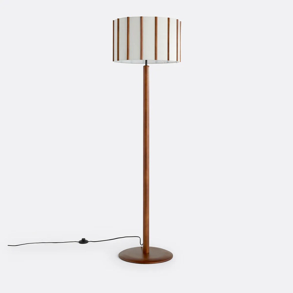 Staande lamp in hevea en linnen, Vintela