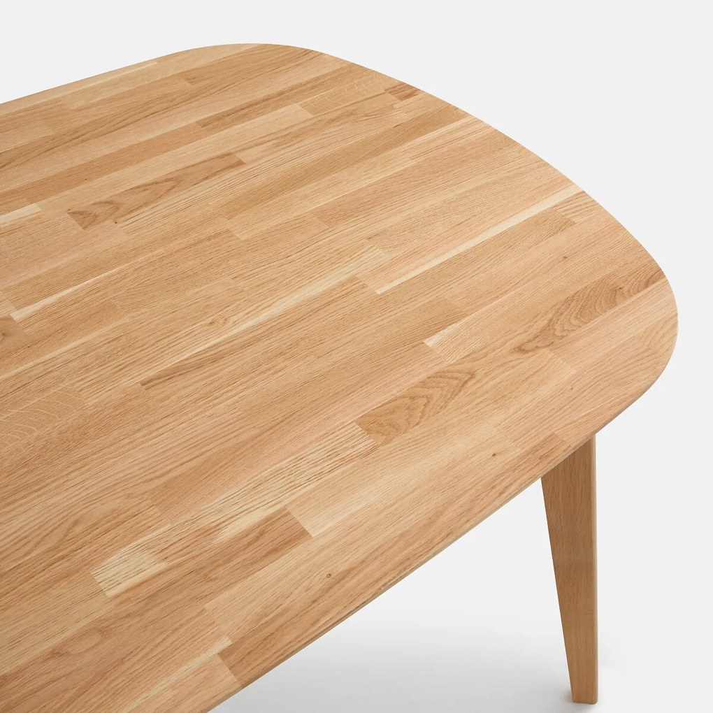 Eettafel, rechthoekig, van massief eikenhout, 4-persoons, Dalmar