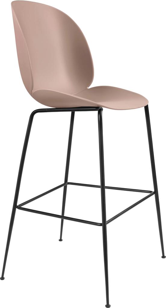 Gubi Beetle Chair barkruk 75cm met zwart onderstel sweetpink