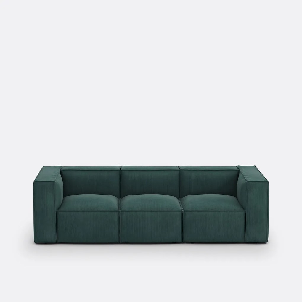 Modulaire bank, 3-zit, ribfluweel, Seven
