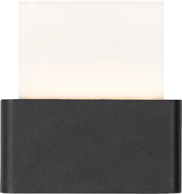 Buiten wandlamp zwart incl. LED met huisnummers IP54 - Kandi