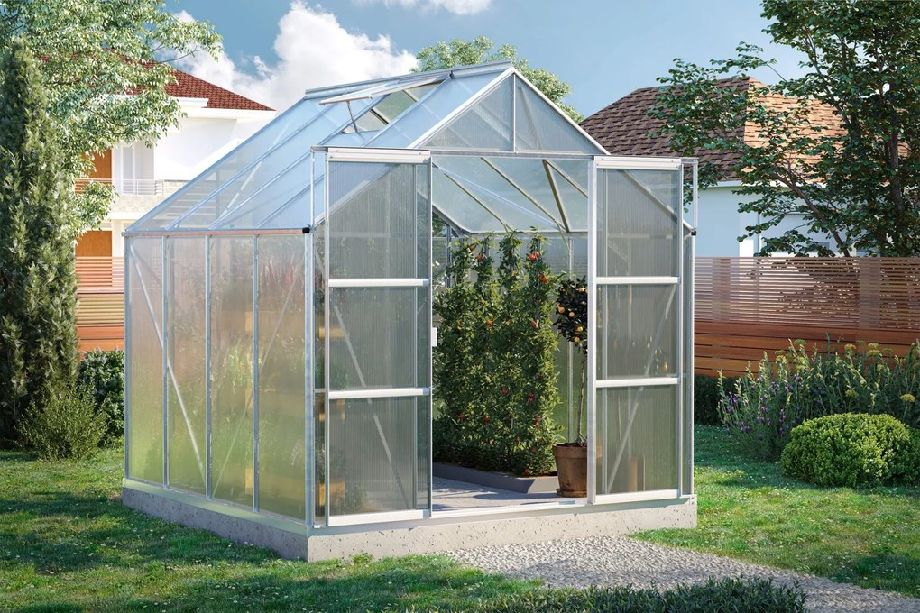 Vitavia Uranus serre - 6,7m² - met 4 mm polycarbonaat - Aluminium