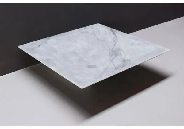 Forzalaqua Milano waskom 45x45x12cm Vierkant Natuursteen Carrara gepolijst 100437