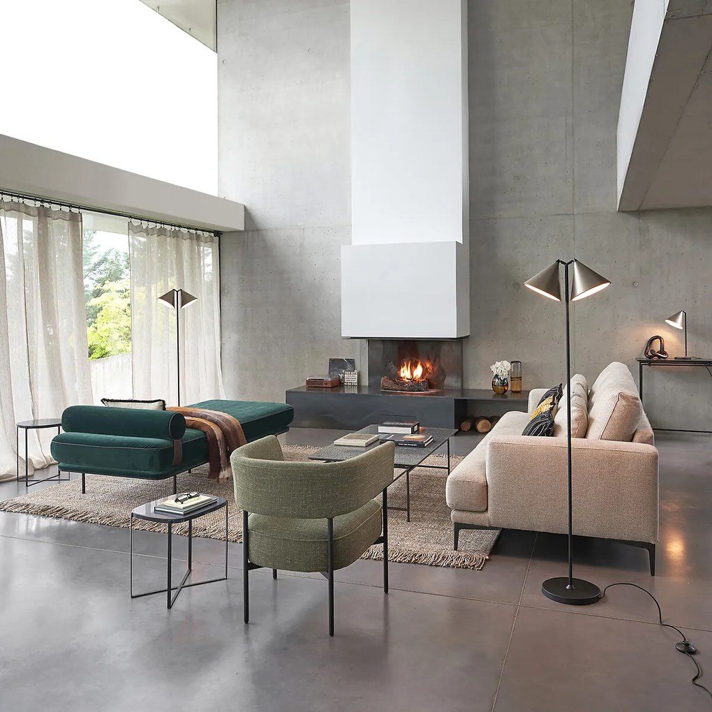 Staande leeslamp in ijzer metaal, Moke