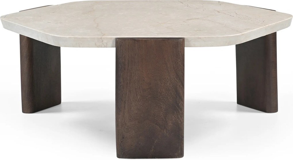 Salontafel Met Marmeren Blad - 95 X 95cm.